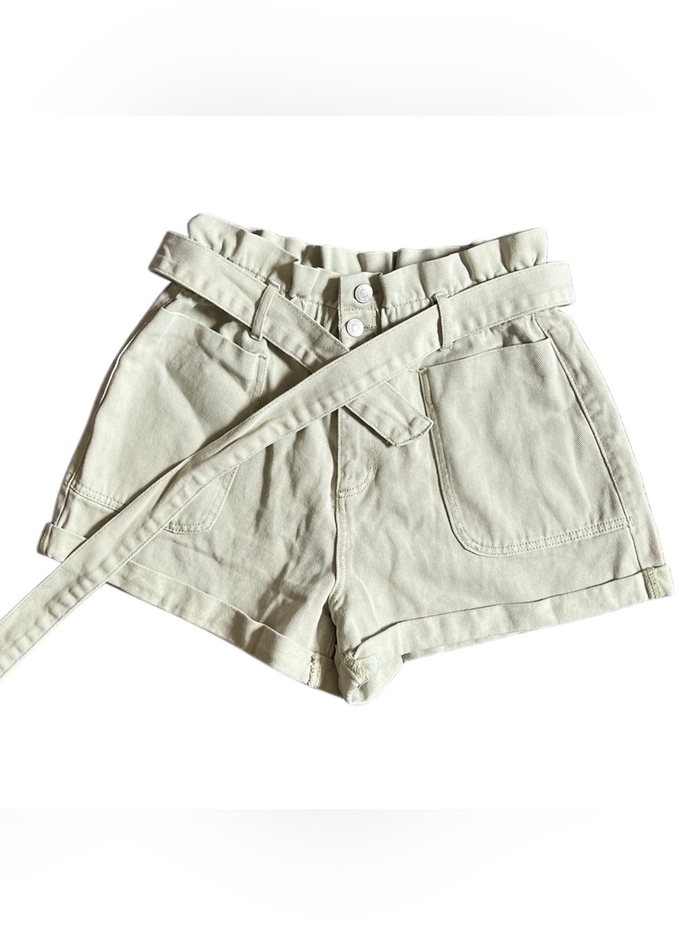 Forever 21 Sage Green Paperbag Shorts